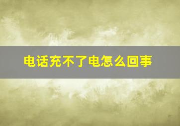 电话充不了电怎么回事