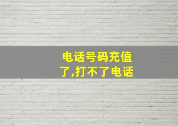 电话号码充值了,打不了电话