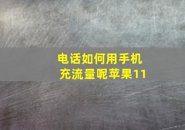 电话如何用手机充流量呢苹果11