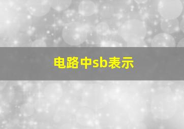 电路中sb表示