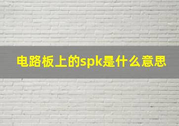 电路板上的spk是什么意思