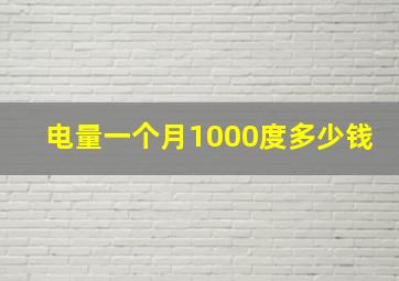 电量一个月1000度多少钱