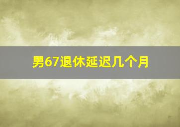 男67退休延迟几个月