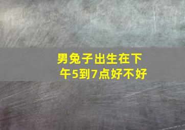 男兔子出生在下午5到7点好不好