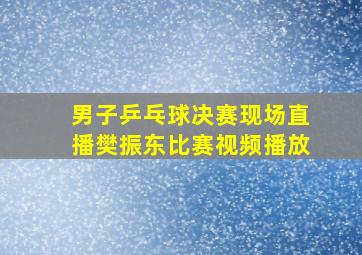 男子乒乓球决赛现场直播樊振东比赛视频播放