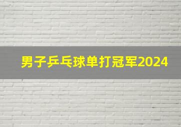 男子乒乓球单打冠军2024