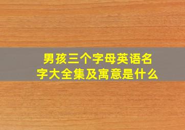 男孩三个字母英语名字大全集及寓意是什么