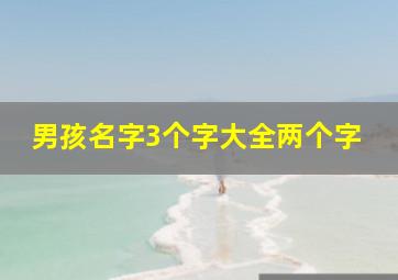 男孩名字3个字大全两个字