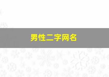 男性二字网名