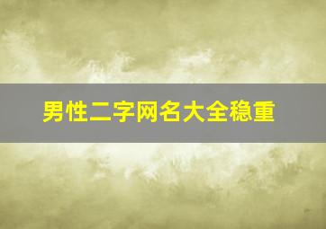 男性二字网名大全稳重