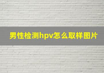 男性检测hpv怎么取样图片