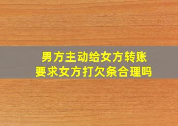 男方主动给女方转账要求女方打欠条合理吗