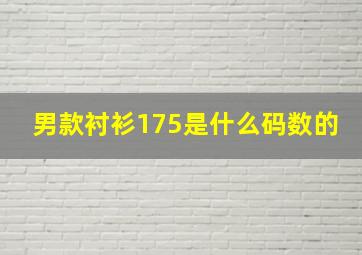 男款衬衫175是什么码数的