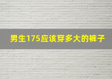 男生175应该穿多大的裤子