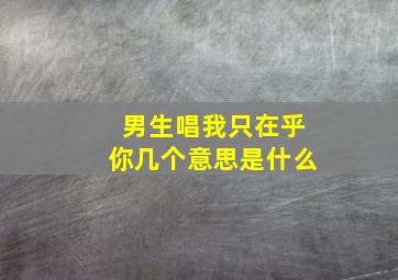 男生唱我只在乎你几个意思是什么