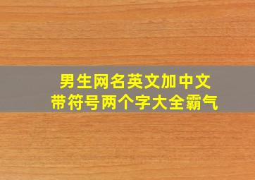 男生网名英文加中文带符号两个字大全霸气