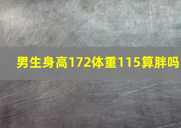 男生身高172体重115算胖吗