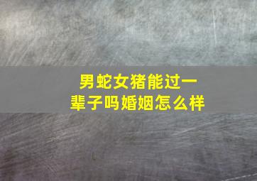 男蛇女猪能过一辈子吗婚姻怎么样