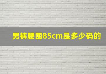 男裤腰围85cm是多少码的