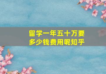 留学一年五十万要多少钱费用呢知乎