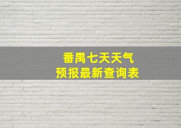 番禺七天天气预报最新查询表