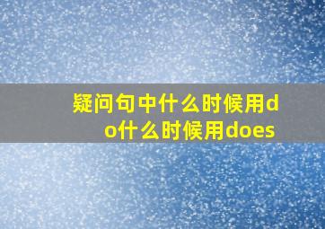 疑问句中什么时候用do什么时候用does