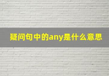 疑问句中的any是什么意思