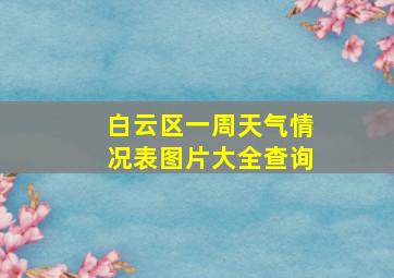 白云区一周天气情况表图片大全查询