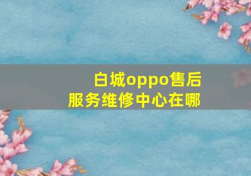 白城oppo售后服务维修中心在哪