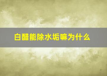 白醋能除水垢嘛为什么