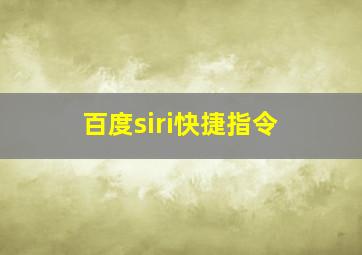 百度siri快捷指令