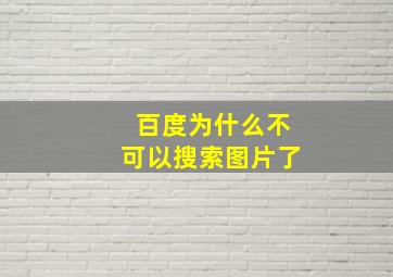 百度为什么不可以搜索图片了