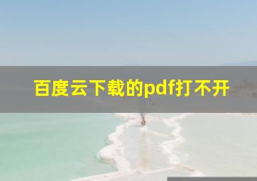 百度云下载的pdf打不开