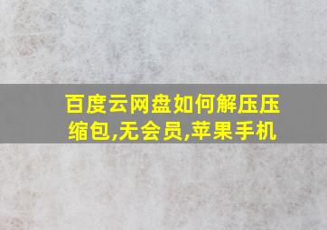 百度云网盘如何解压压缩包,无会员,苹果手机