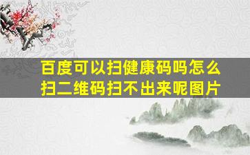 百度可以扫健康码吗怎么扫二维码扫不出来呢图片