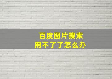 百度图片搜索用不了了怎么办