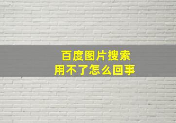 百度图片搜索用不了怎么回事