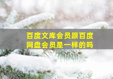 百度文库会员跟百度网盘会员是一样的吗