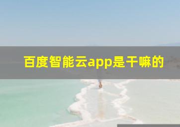 百度智能云app是干嘛的