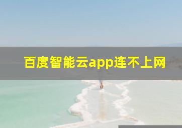 百度智能云app连不上网