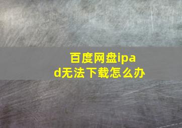 百度网盘ipad无法下载怎么办