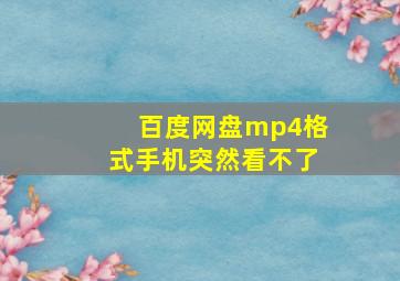 百度网盘mp4格式手机突然看不了