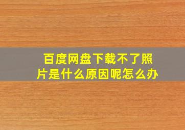 百度网盘下载不了照片是什么原因呢怎么办