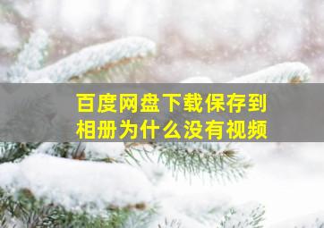 百度网盘下载保存到相册为什么没有视频