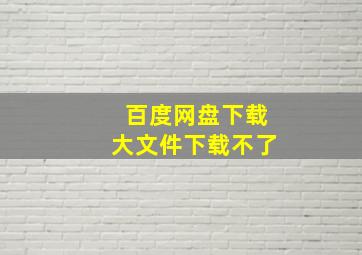 百度网盘下载大文件下载不了