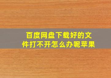 百度网盘下载好的文件打不开怎么办呢苹果