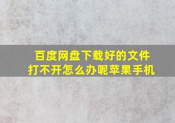 百度网盘下载好的文件打不开怎么办呢苹果手机