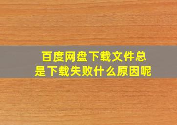 百度网盘下载文件总是下载失败什么原因呢