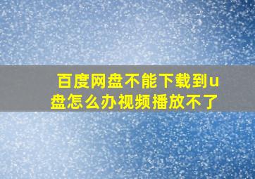 百度网盘不能下载到u盘怎么办视频播放不了