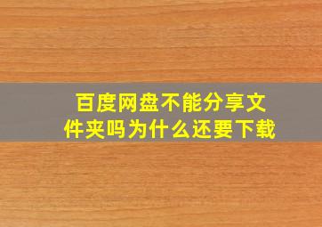 百度网盘不能分享文件夹吗为什么还要下载